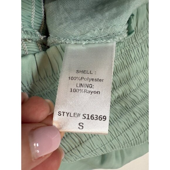 Mustard Seed Mint Green Ruffle Skirt Women S Smocked Waist Summer (LL142) - Picture 5 of 6